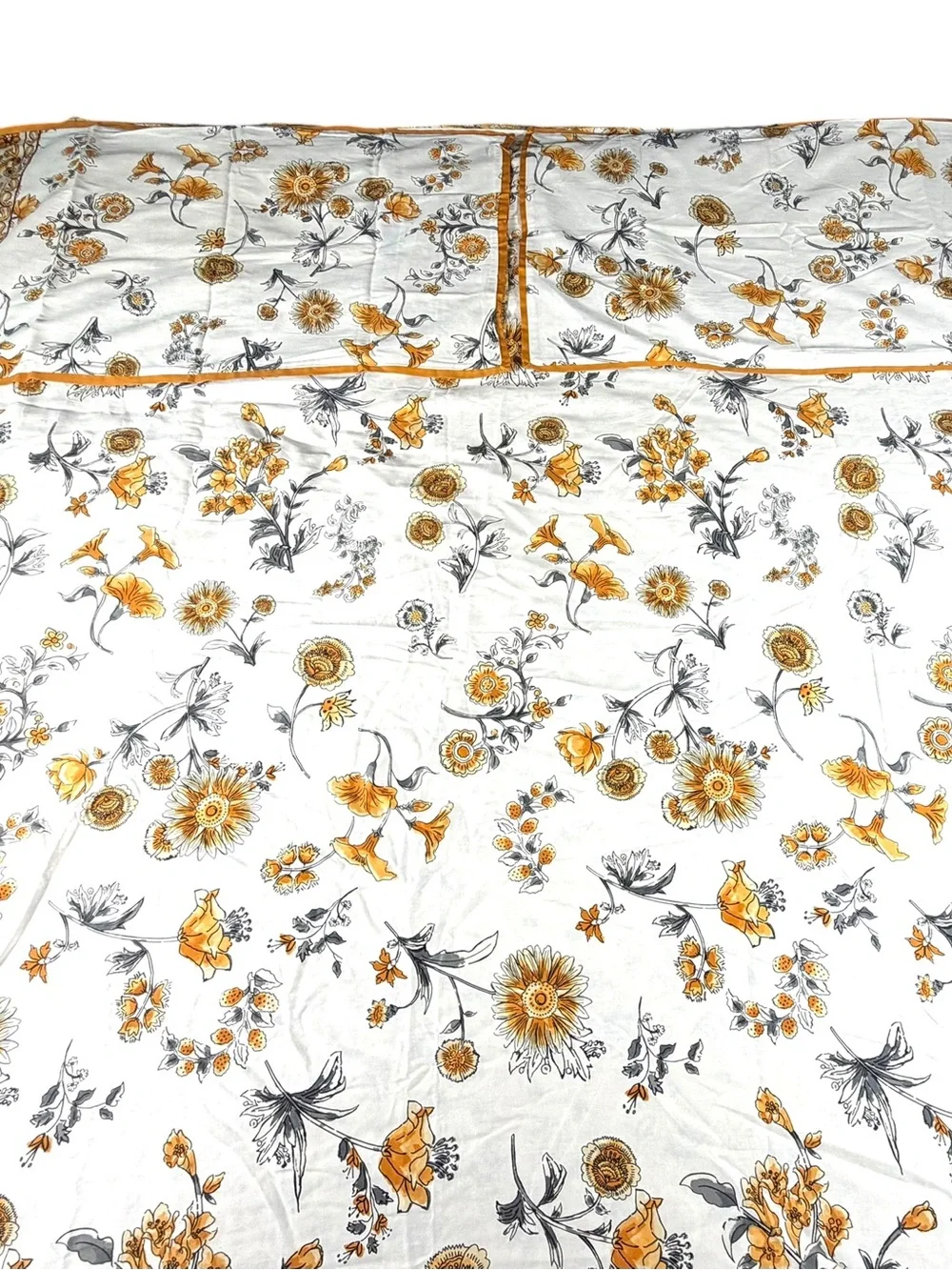 French Connection Home 3-Piece King Duvet Set India Marigold/White 100% Cotton